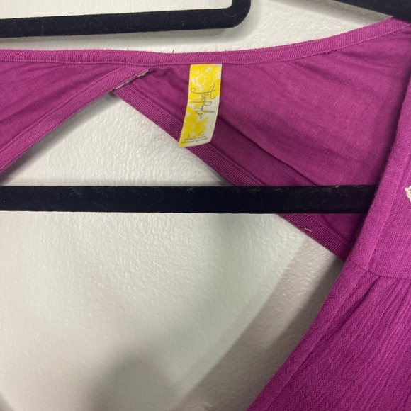 Free People Austin Emma Floral Embroidered Mini Swing Dress Boho Hippie Sz L - Picture 6 of 13